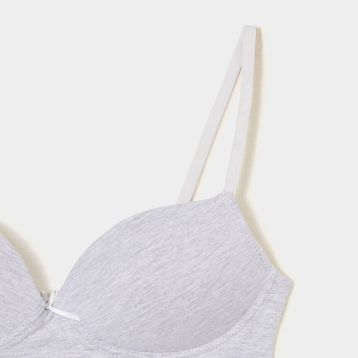 Lot 2 soutiens-gorge triangles padd&eacute;s gris femme