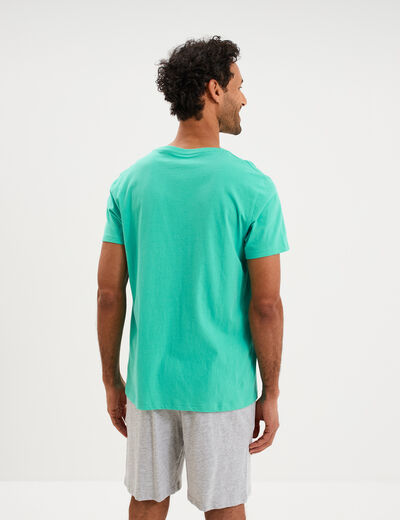 Ensemble pyjama avec short et t-shirt vert menthe homme