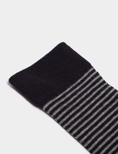 Lot 5 paires chaussettes m&eacute;lange coton noir homme