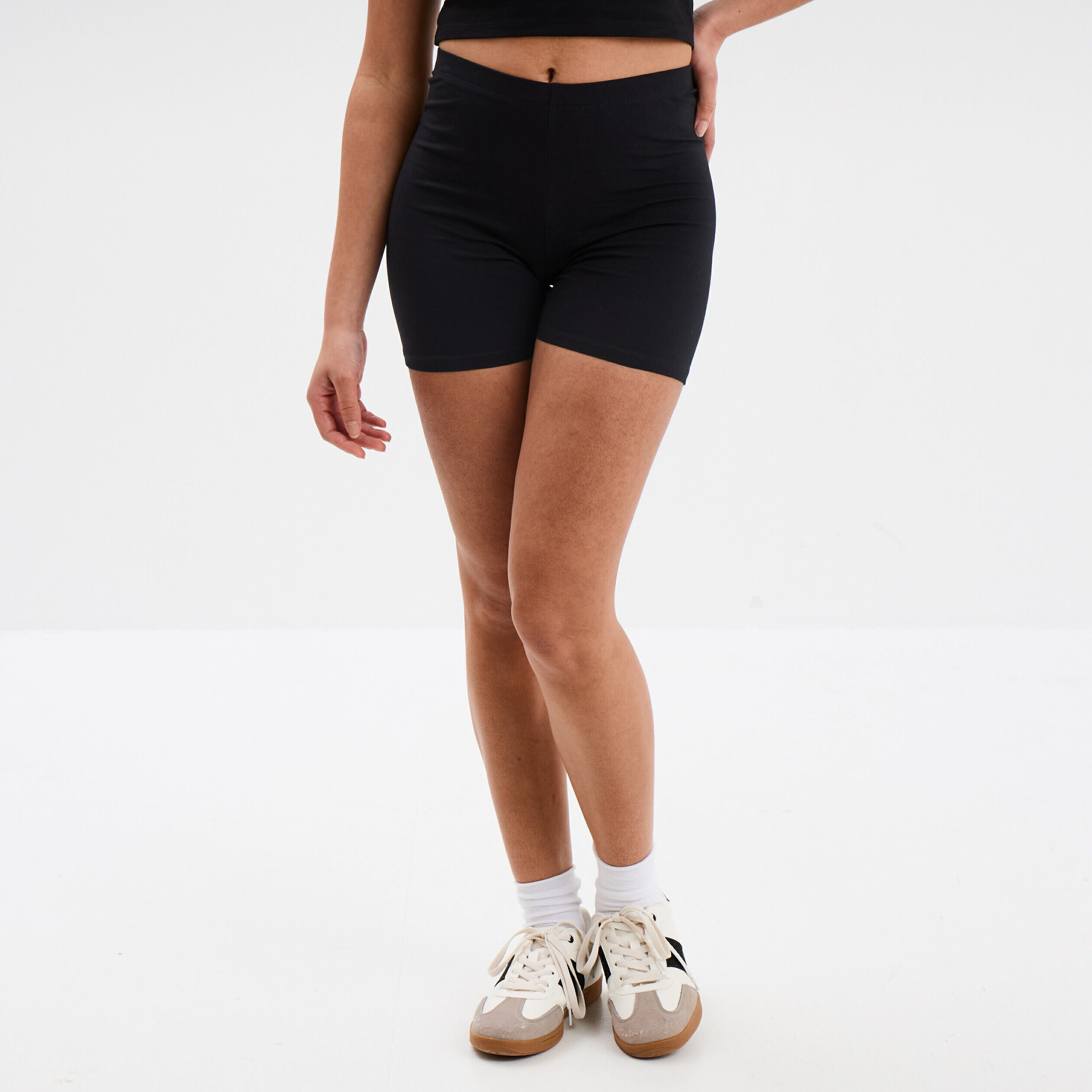 Legging court coton majoritaire noir femme LH