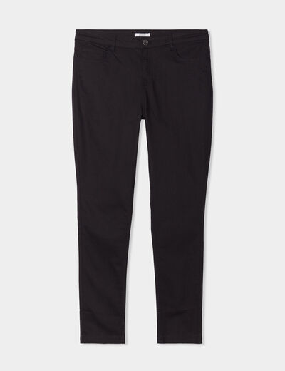Pantalon slim taille haute et élastiquée noir femme grande taille