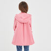 Parka longue zippée à capuche rose corail fille