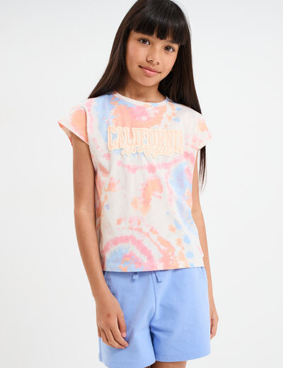 T-shirt manches courtes coton beige fille