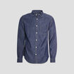 Chemise droite manches longues denim stone homme