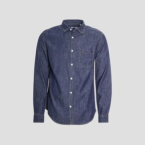chemise droite manches longues denim stone homme Chemise droite manches longues denim stone homme