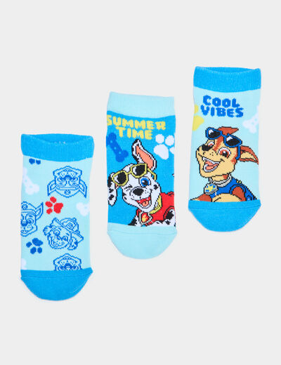 Lot 3 paires chaussettes Pat Patrouilles bleu gar&ccedil;on