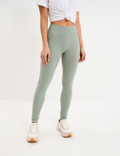 Legging de sport c&ocirc;tel&eacute; stretch vert pastel femme