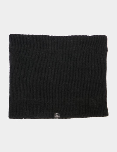 Tour de cou tricot&eacute; doubl&eacute; noir homme