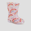 Bottes de pluie semelle lumineuse rose b&eacute;b&eacute; fille
