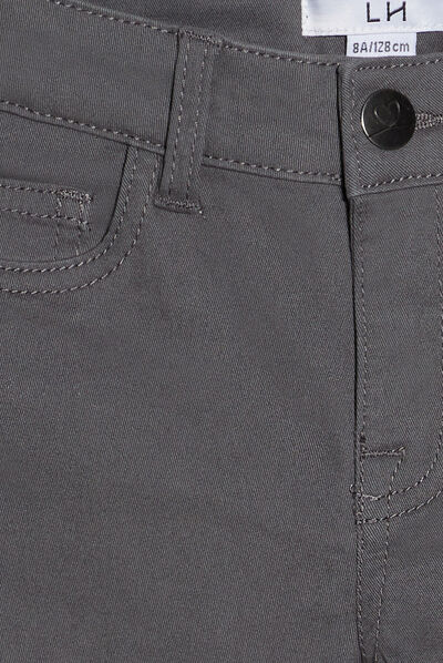 Pantalon slim taille ajustable gris foncé fille