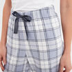 Pantalon de pyjama en coton ajusable bleu femme