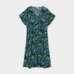 Robe fluide longue col en V vert émeraude femme grande taille