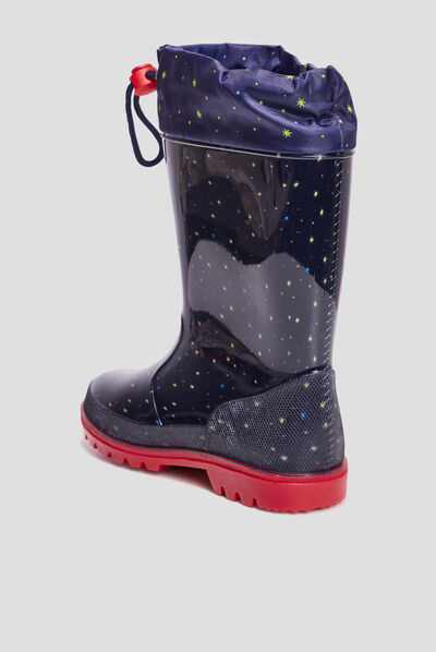 Bottes de pluie à coulisse bleu marine garçon