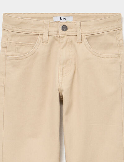 Pantalon regular coton majoritaire beige gar&ccedil;on