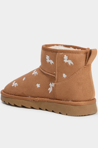 Boots fourr&eacute;es brod&eacute;es sable fille