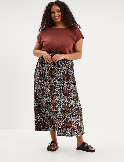 Jupe longue &eacute;vas&eacute;e noir femme grande taille