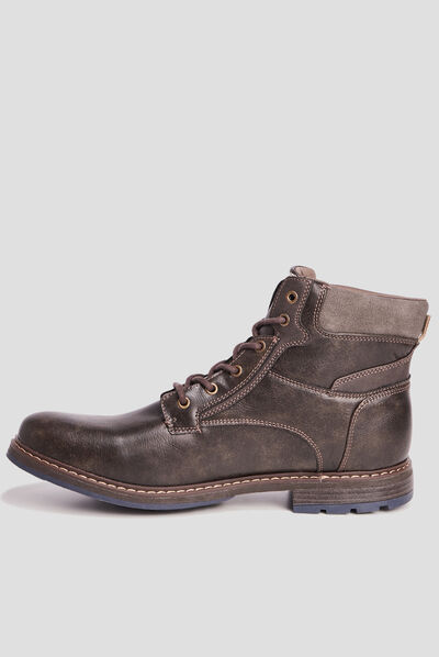 Bottines à lacets marron homme