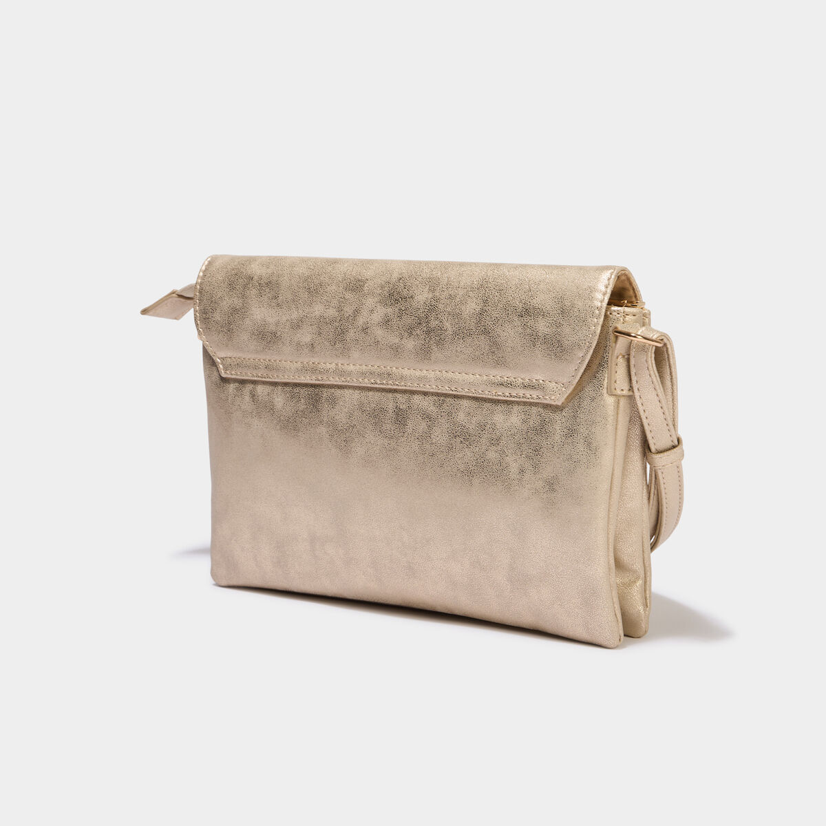 Sac pochette bandouli&egrave;re ajustable couleur or femme