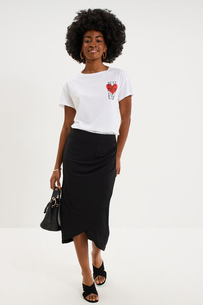 T-shirt F&ecirc;te des m&egrave;res &agrave; message coton blanc femme