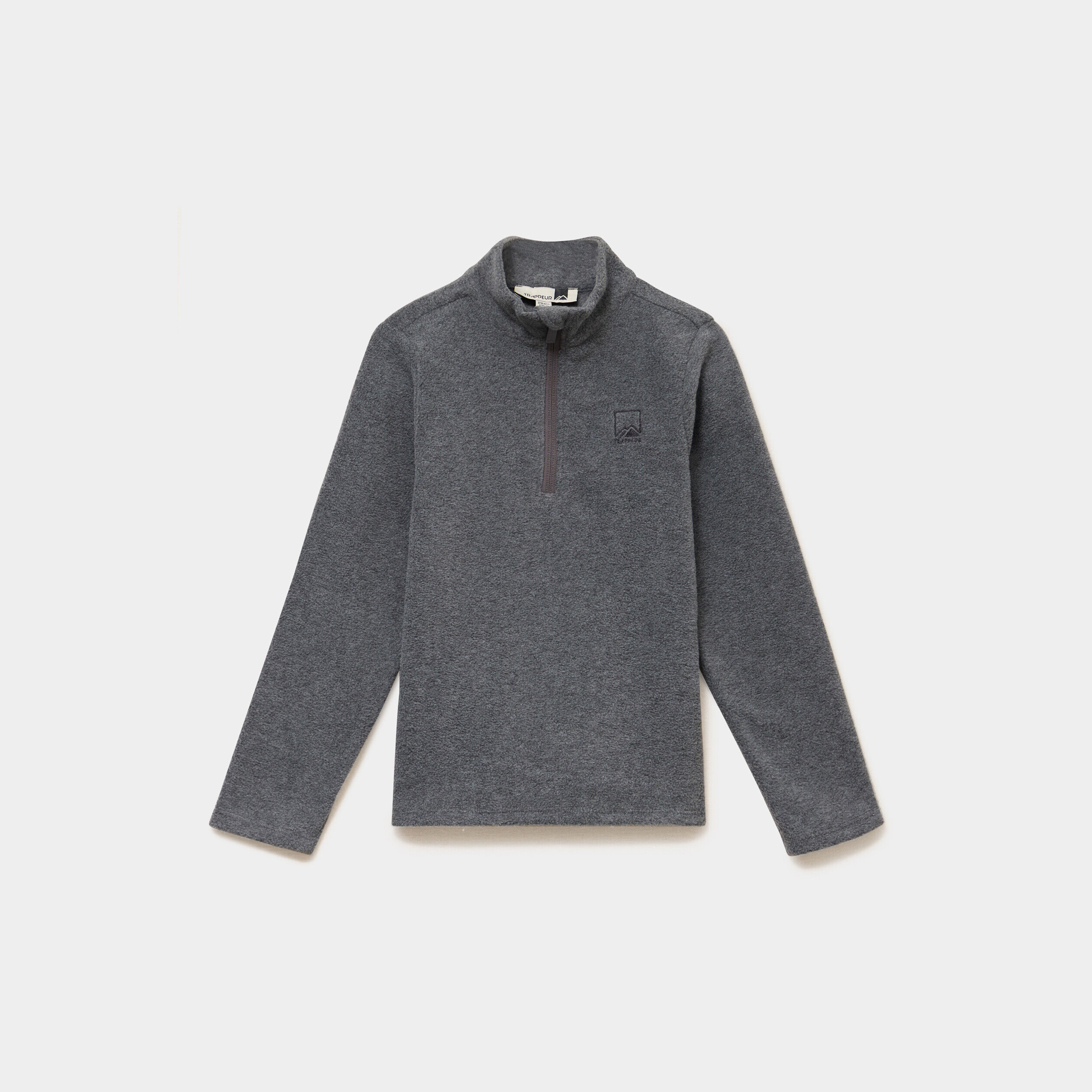 Sweat polaire col camionneur gris argent mixte TRAPPEUR