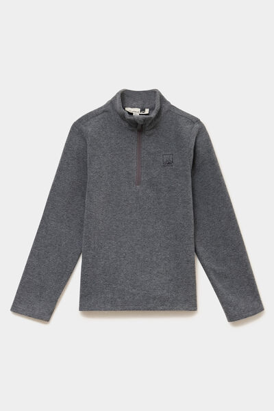 Sweat polaire col camionneur gris argent mixte
