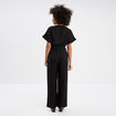 Combinaison pantalon ceinturée col en V noir femme