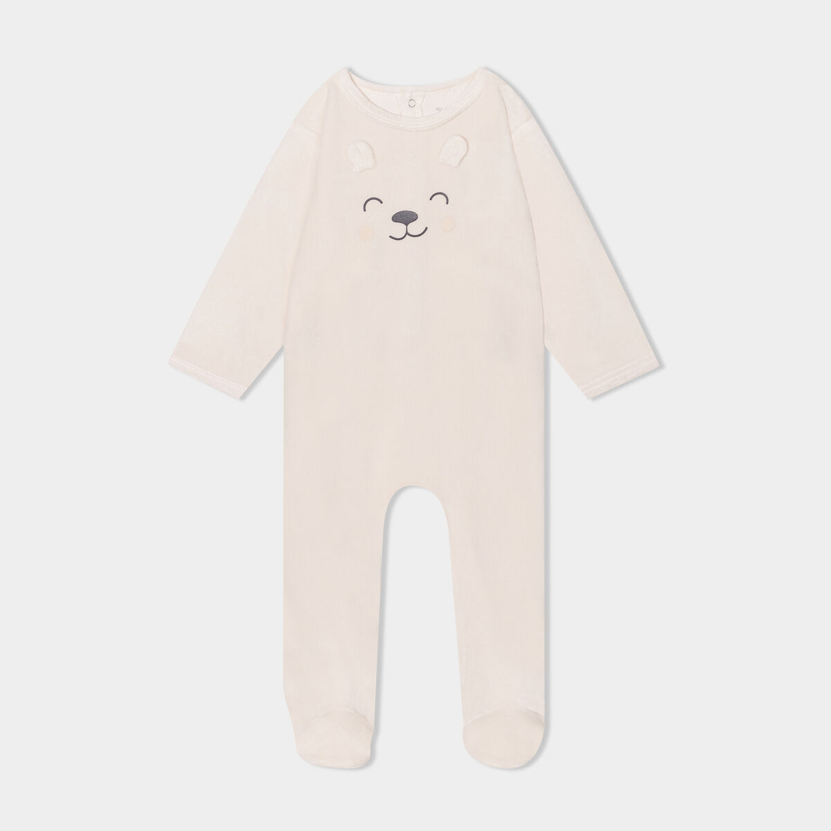 Pyjama dors-bien avec effet velours creme b&eacute;b&eacute;