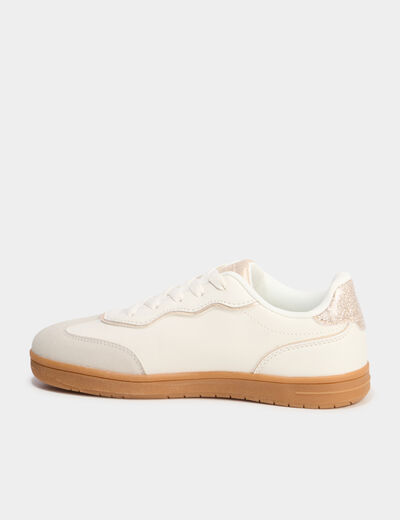 Baskets &agrave; lacets blanc fille