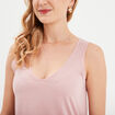 Débardeur col en V mauve femme