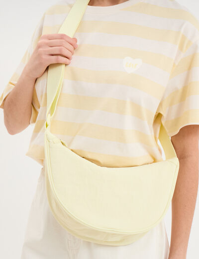 Sac banane en bandouli&egrave;re jaune pastel femme