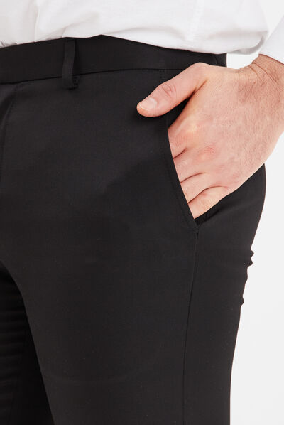 Pantalon droit avec pinces noir homme
