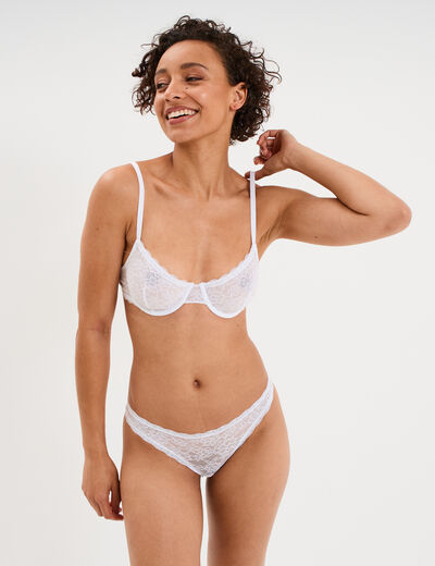 Soutien-gorge embo&icirc;tant dentelle blanc femme