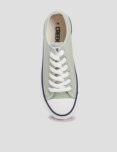 Tennis en toile à lacets Creeks vert clair femme