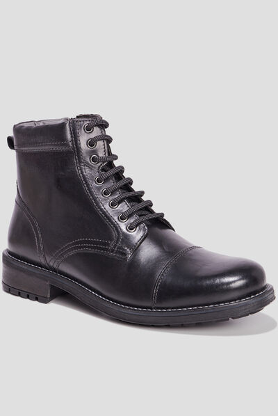 Bottines zippées en cuir Boritz noir homme