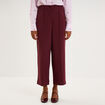 Pantalon droit 7/8&egrave;me &agrave; pinces violet fonc&eacute; femme