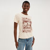 T-shirt ajust&eacute; manches courtes coton ivoire femme
