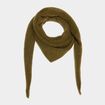 &Eacute;charpe triangulaire en maille douce vert olive femme