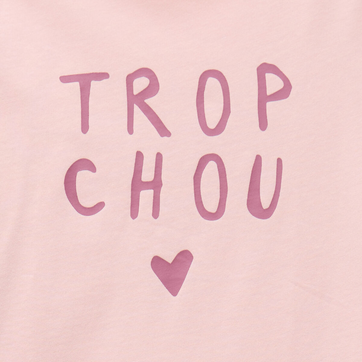 Ensemble pyjama pantalon et t-shirt rose clair fille