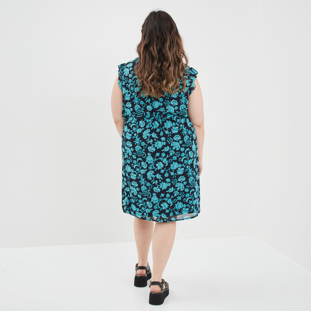 Robe droite sans manches bleu marine femme grande taille