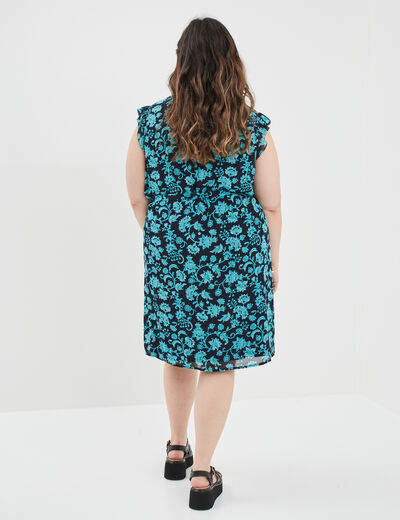 Robe droite sans manches bleu marine femme grande taille