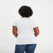 T-shirt col en V manches courtes coton blanc femme grande taille