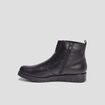 Bottines élastiquées en cuir noir femme