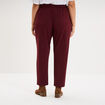 Pantalon cigarette ceintur&eacute; effet cr&ecirc;pe violet fonc&eacute; femme grande taille