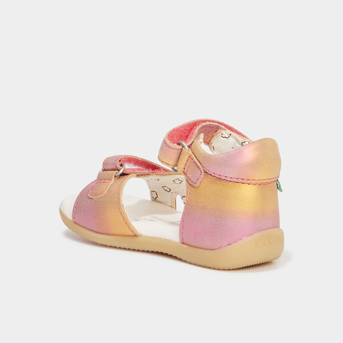 Sandales en cuir Kickers Binsia rose bébé fille
