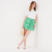 Short fluide taille élastiquée vert femme