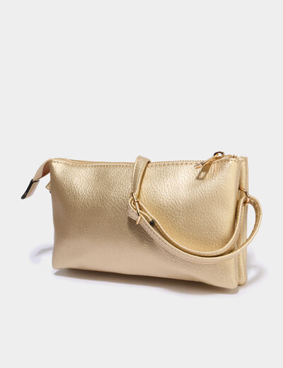 Sac pochette d&eacute;tails ajour&eacute;s couleur or femme