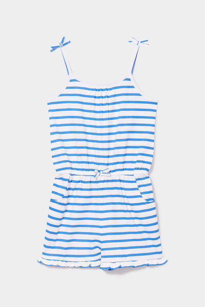 Combishort bretelles fines bleu foncé fille