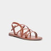 Sandales plates en cuir Creeks marron femme
