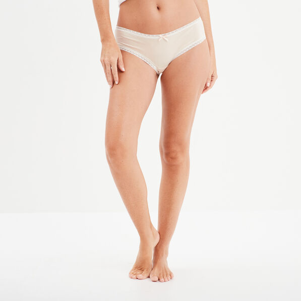 shorty en dentelle coton rose clair femme Shorty en dentelle coton rose clair femme