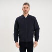 Blouson col teddy d&eacute;perlant bleu fonc&eacute; homme